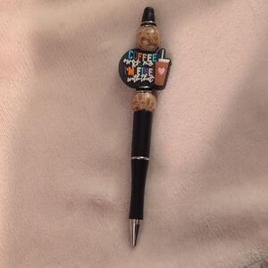 Black Pen with Coffee Charm